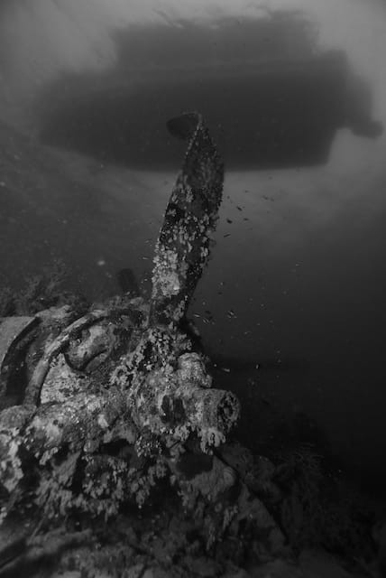 The Seghe P38 and Dive Boat Silhouette